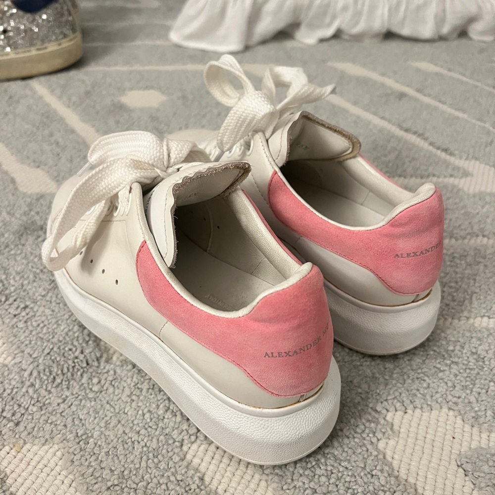 Alexander McQueen White and Pink Sneakers